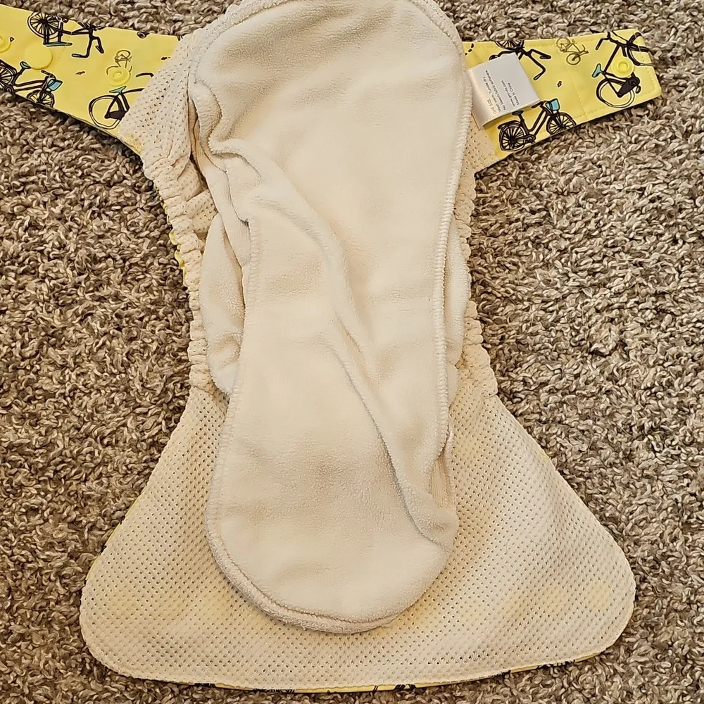 Grovia Yellow Bicycle Print Kids Hybrid Diaper